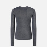 Maglia serafino metallizzata a costine 104651A2CQ EI2 PINKO Blue argento 