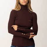 Maglia collo alto in lana MK11B56E2 EA4 ELISABETTA FRANCHI Merlot 