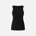Top canottiera a costine con logo uccellini 100807A2C1 Z99 PINKO Nero limousine 
