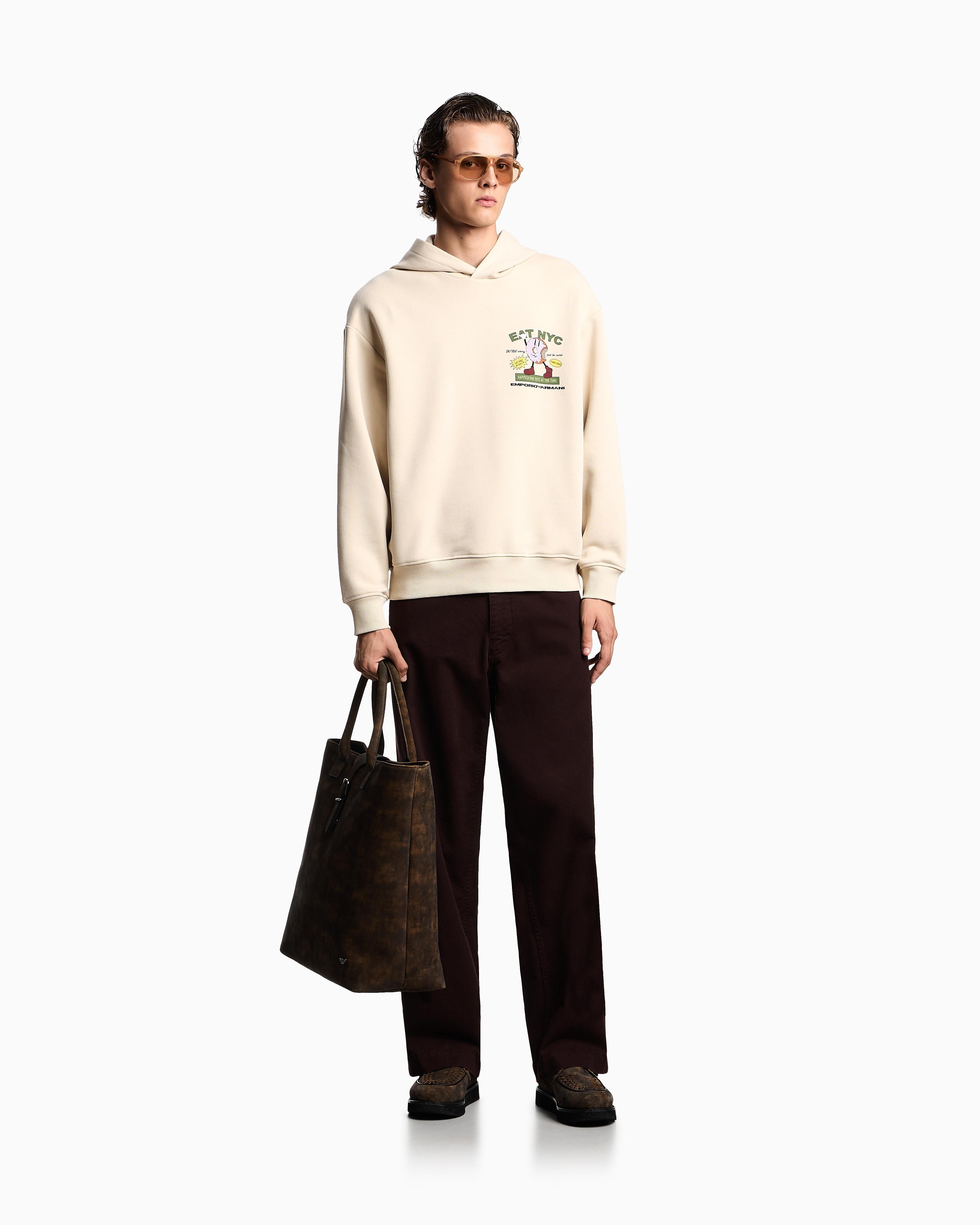 Felpa con cappuccio EM003621 AF12896 M1183 EMPORIO ARMANI Donut beige 