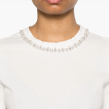 T-shirt manica corta con applicazioni D46EL034APEE3 MF212 ERMANNO FIRENZE Off white/cry 