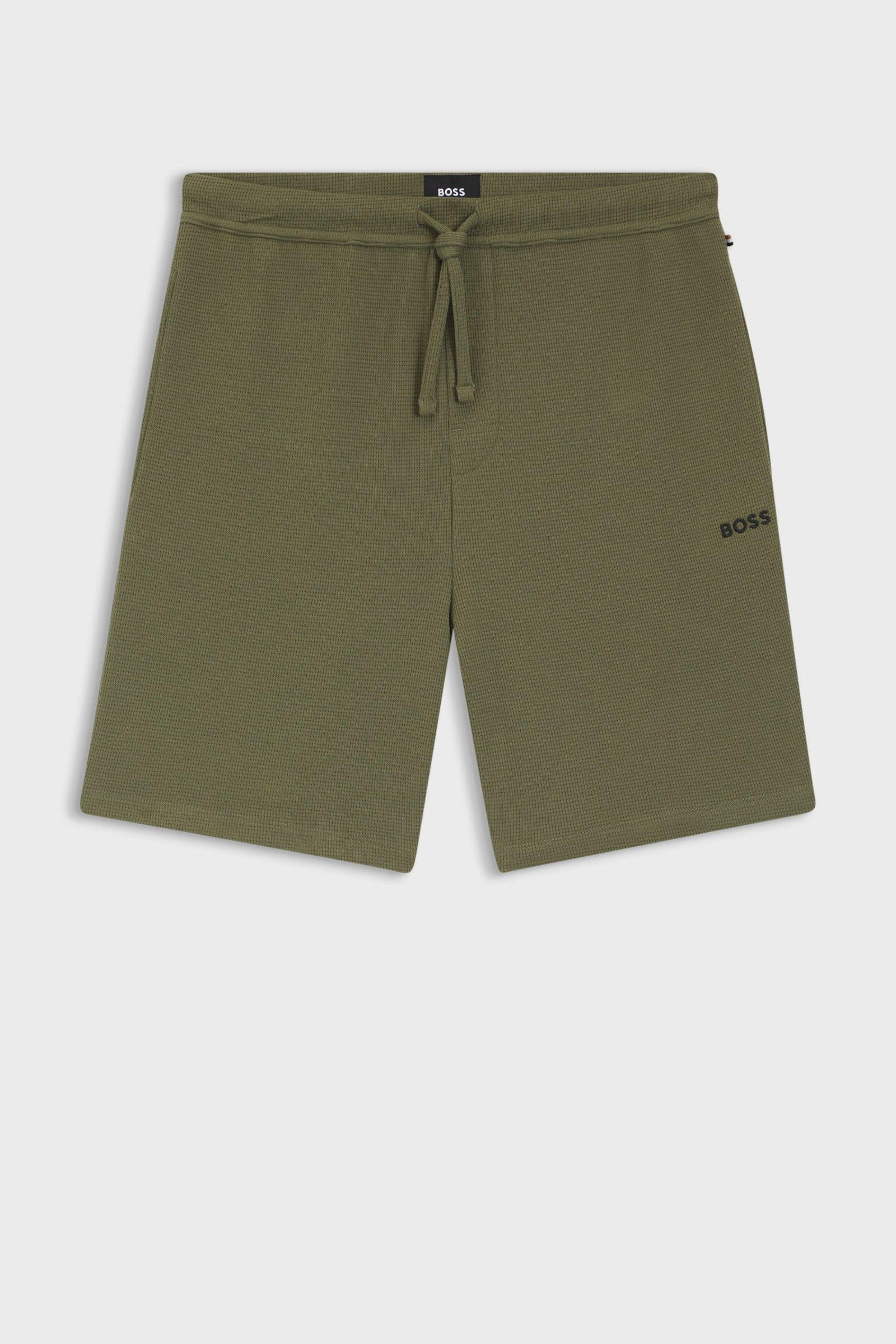 Bermuda in misto cotone con logo ricamato 50535884 10269584 01 350 BOSS Open green 