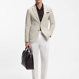 Giacca slim fit in seersucker di cotone elasticizzato 50561894 10279134 01 286 BOSS Open beige 