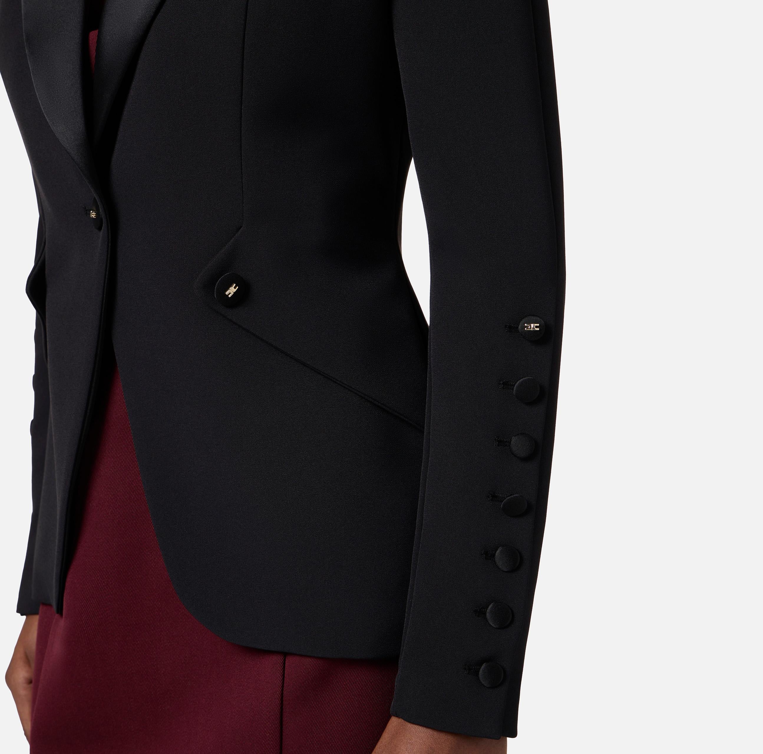 Giacca in crêpe leggero GI15456E2 110 ELISABETTA FRANCHI Nero 