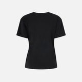 T-shirt con drappeggio e dettaglio dorato 106455A35D Z99 PINKO Nero limousine 