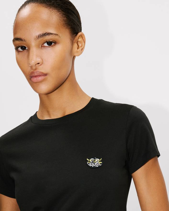 T-Shirt in cotone ricamata FG52TS2164SO 99J KENZO Black 
