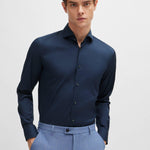 Camicia slim fit in cotone elasticizzato 50479915 10151300 03 410 BOSS Blue 