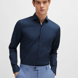 Camicia slim fit in cotone elasticizzato 50479915 10151300 03 410 BOSS Blue 