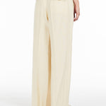 Pantalone ampio in lino lavato 2415131022 035 MAX MARA WEEKEND Burro 