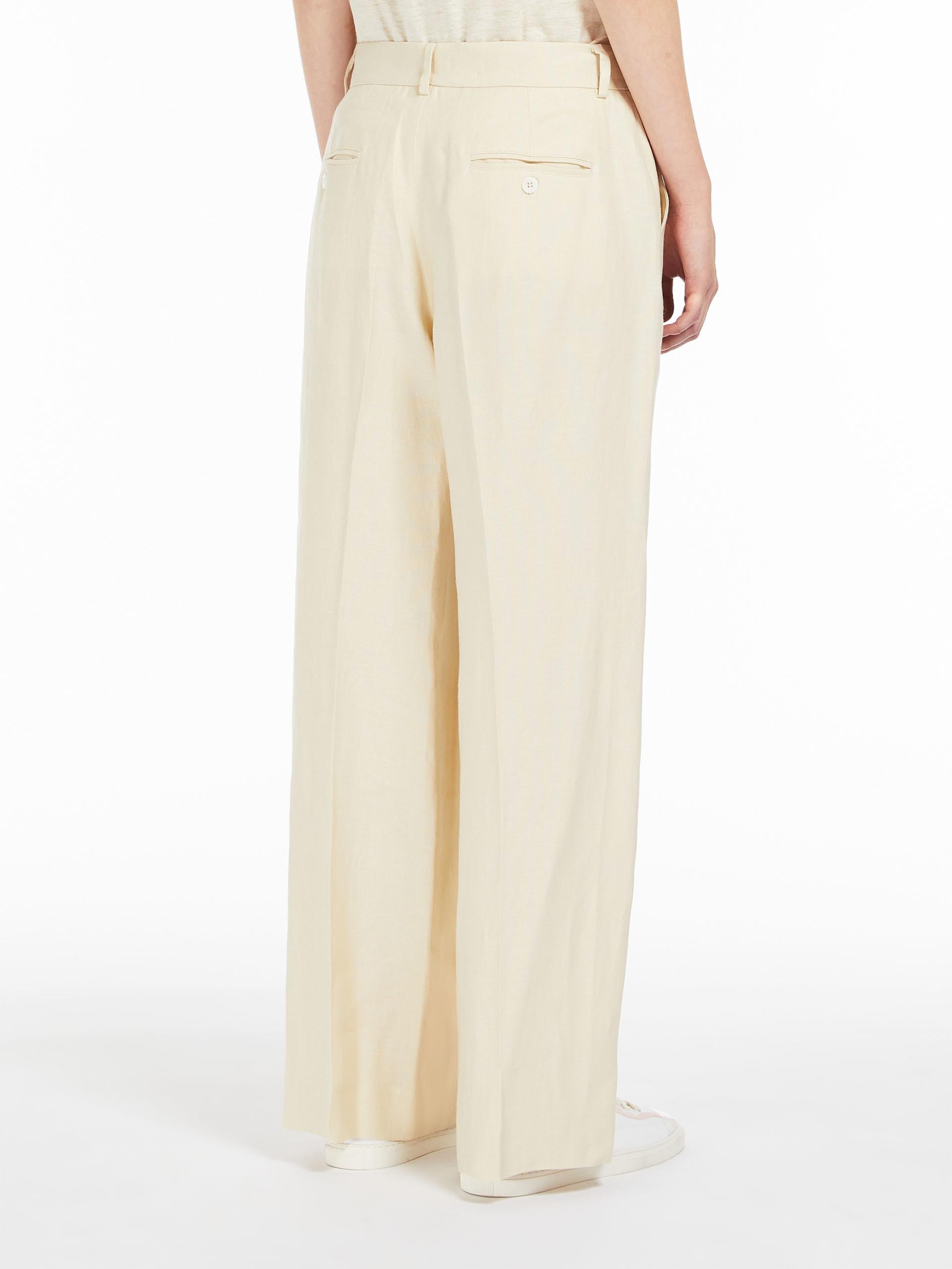 Pantalone ampio in lino lavato 2415131022 035 MAX MARA WEEKEND Burro 