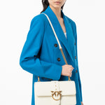 Borsa in pelle con tracolla 100053A0F1 Z14Q PINKO Avorio 