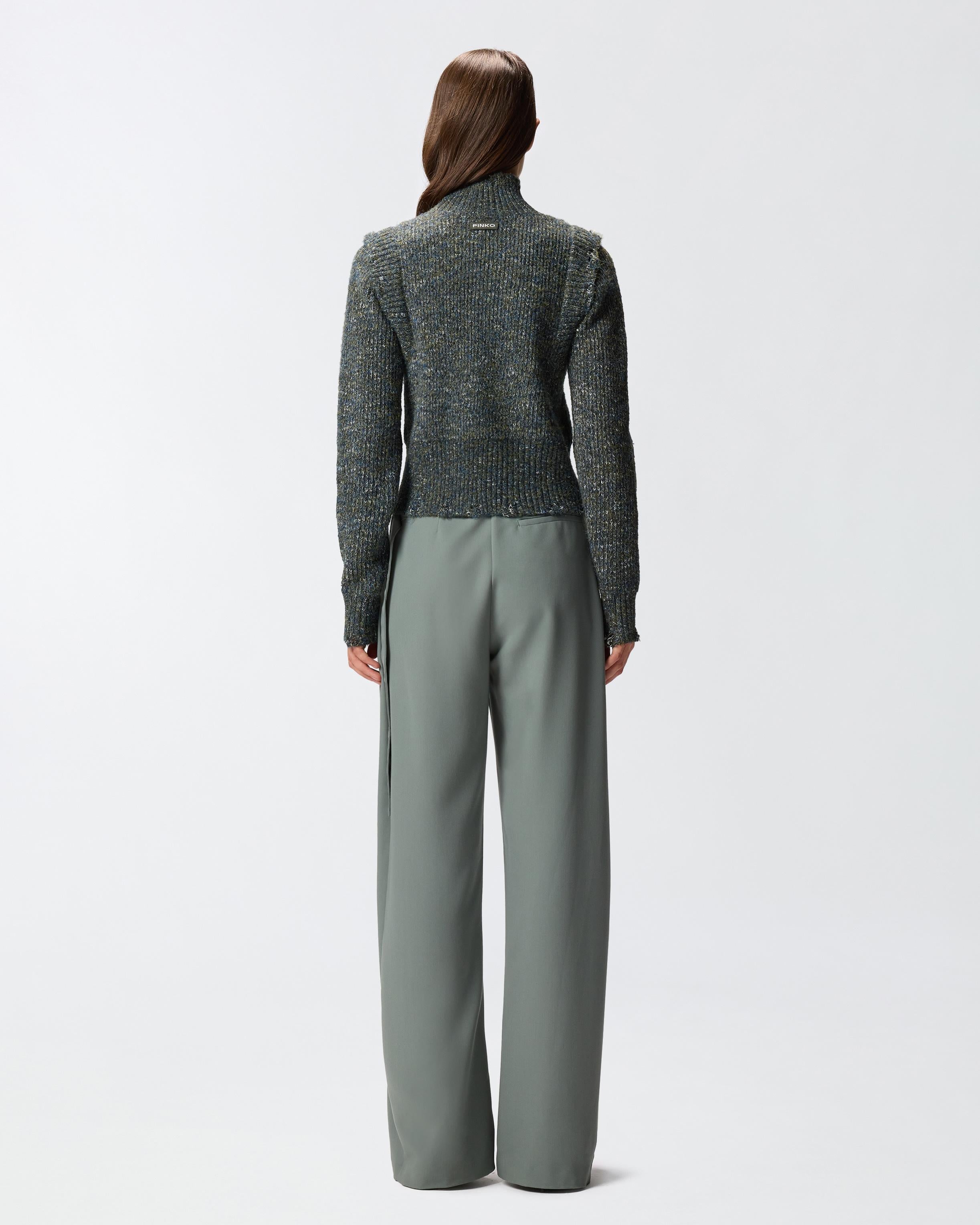 Dolcevita in maglia a trecce 105968A2YB IG1 PINKO Grigio/ble/verde 