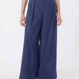 Pantalone ampio in popeline di cotone 2615131142600 008 MAX MARA WEEKEND Blu 
