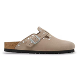 Ciabatta in pelle scamosciata con rivetti BOSTON RIVET 1030418 TAUPE BIRKENSTOCK Taupe 
