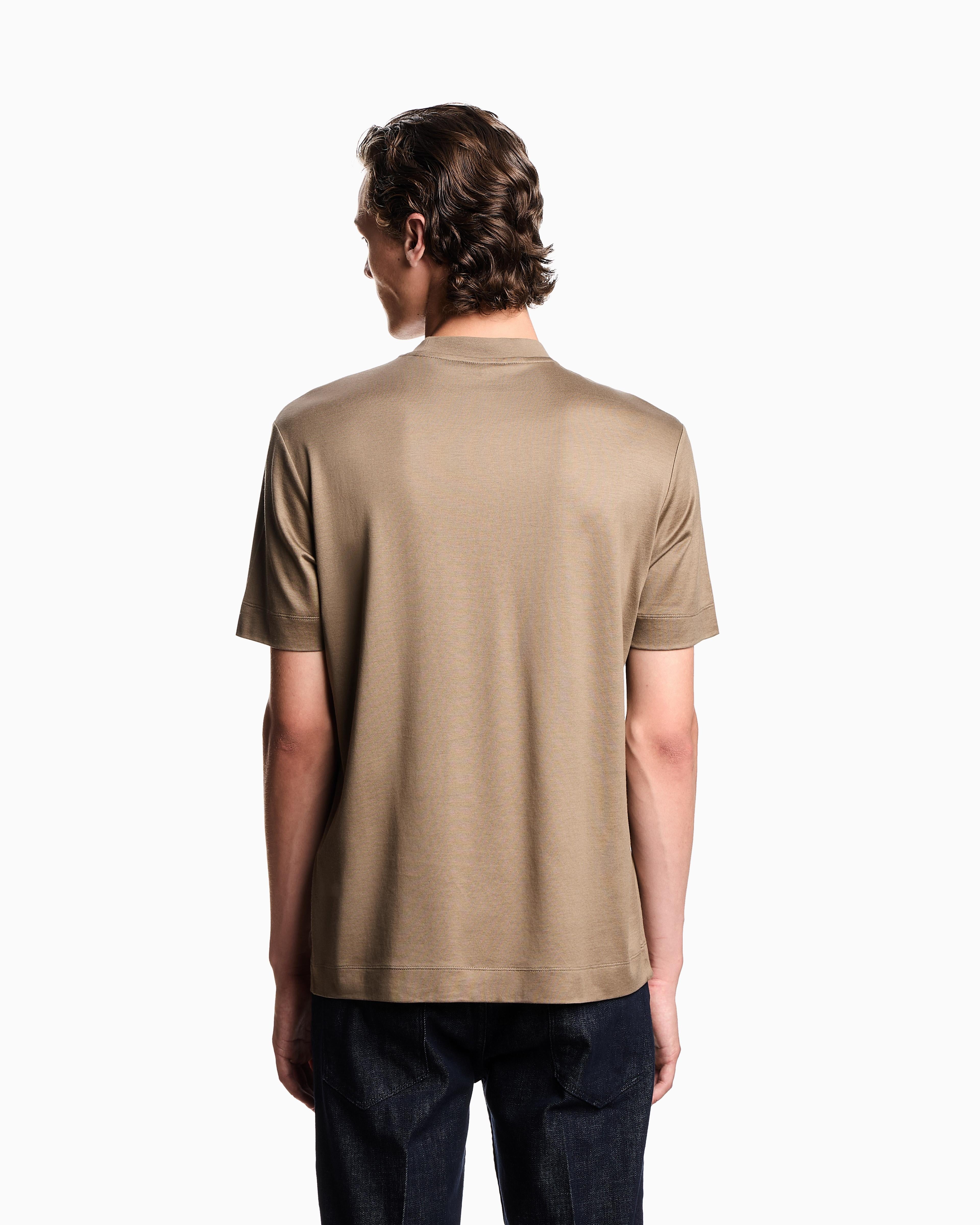 T-shirt con maxi ricamo in jersey misto lyocell ASV EM003007 AF18312 U6189 EMPORIO ARMANI Walnut 
