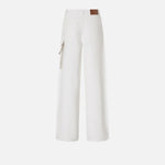 Pantaloni larghi loose fit con catena gioiello 104601A2DO Z04 PINKO Bianco 