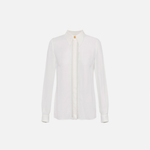 Camicia in georgette con bande lettering CA05451E2 360 ELISABETTA FRANCHI Avorio 