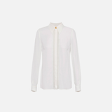 Camicia in georgette con bande lettering CA05451E2 360 ELISABETTA FRANCHI Avorio 