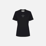 T-shirt in jersey di cotone con stampa MA63D56E2 110 ELISABETTA FRANCHI Nero 