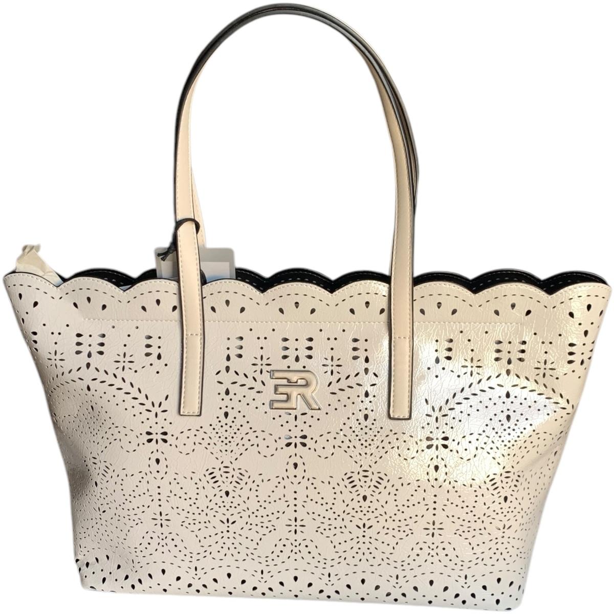 Borsa a mano traforata 12401914 1723 ERMANNO FIRENZE Off white 