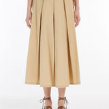 Gonna in popeline di cotone 2515101032 005 MAX MARA WEEKEND Beige 