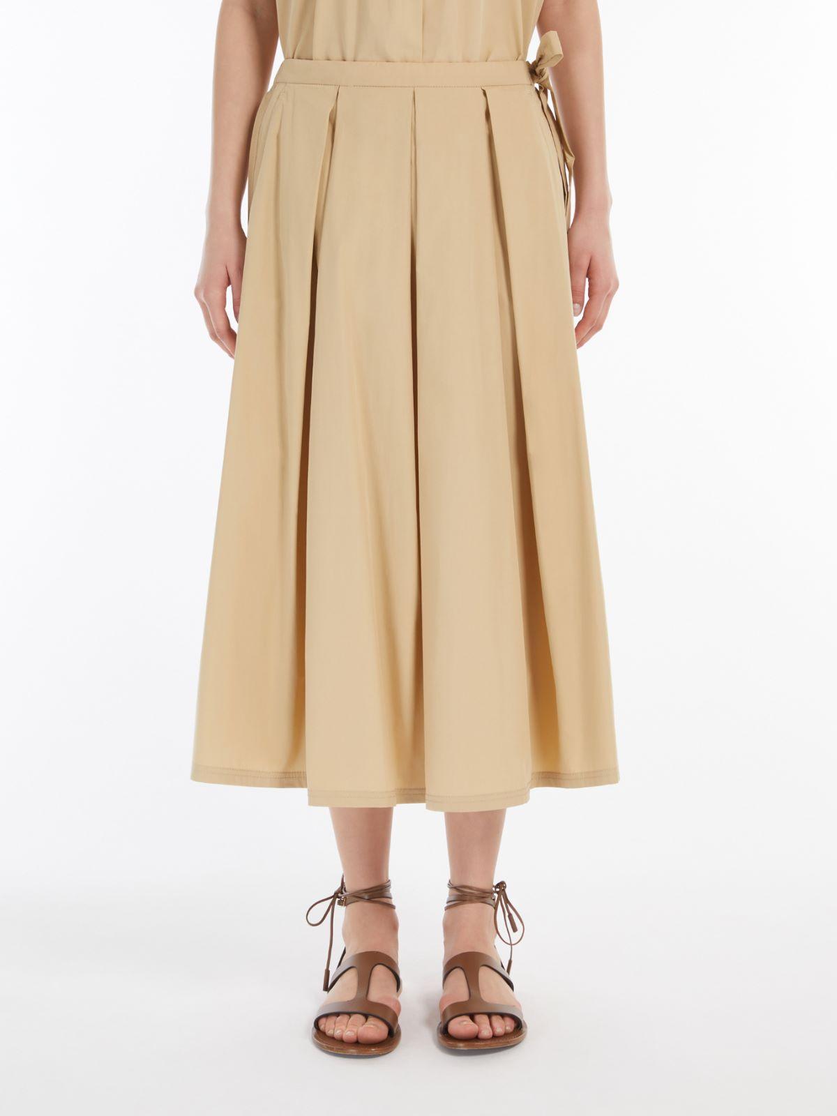 Gonna in popeline di cotone 2515101032 005 MAX MARA WEEKEND Beige 