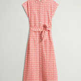 Abito chemisier in misto cotone con cintura CFWWDR2021FRUT5402 5549 WOOLRICH Paprika tile bloom 