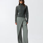 Dolcevita in maglia a trecce 105968A2YB IG1 PINKO Grigio/ble/verde 