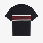 T-shirt con inserto ricamato M2405 102 FRED PERRY Black 