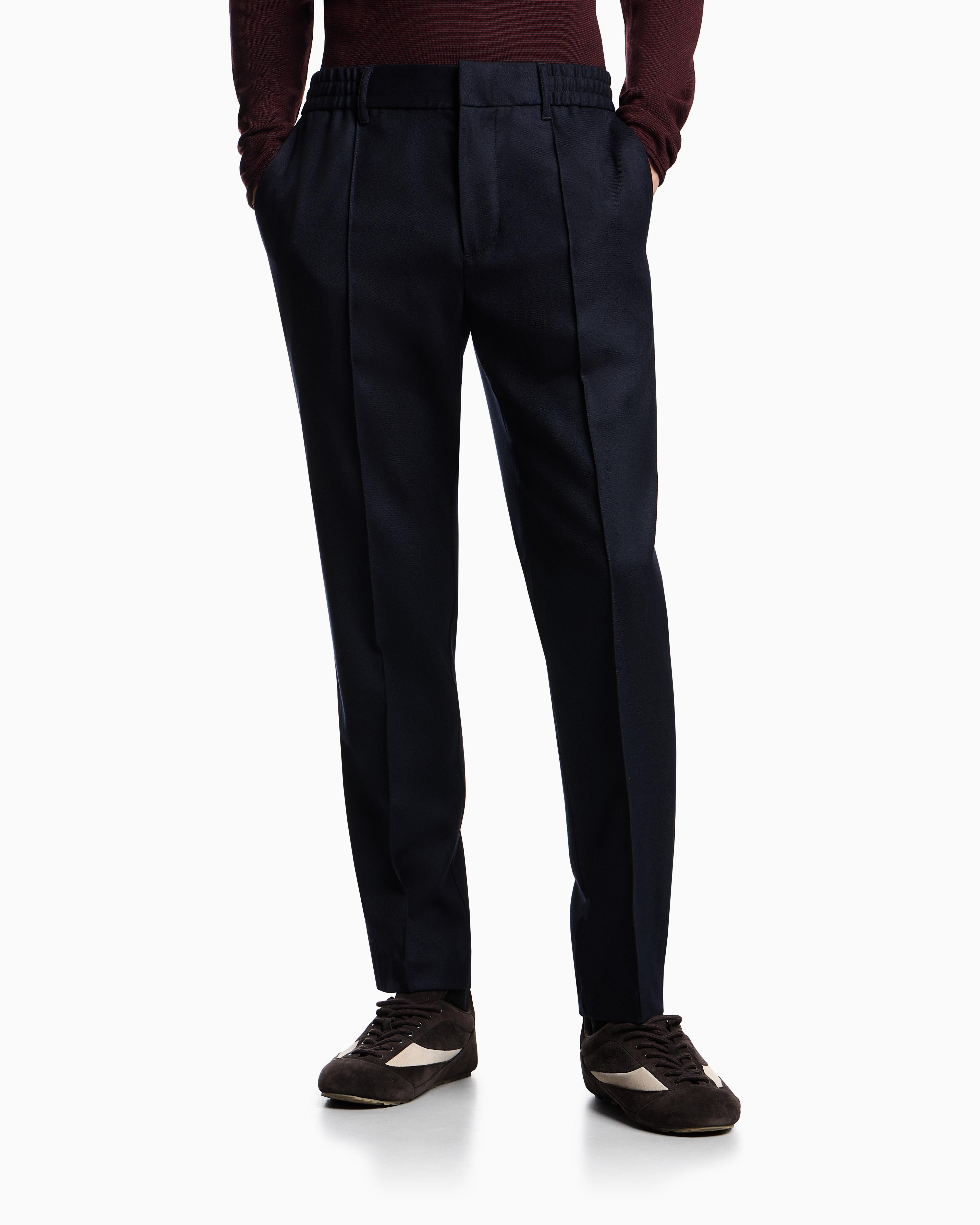 Pantalone in twill di lana stretch EM003669 AF18507 UB118 EMPORIO ARMANI Blue navy 