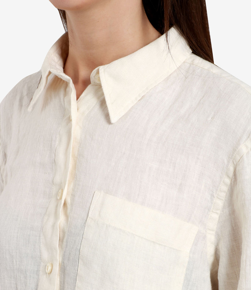 Camicia lino RND90016 CD33 0569 C0095 ROY ROGER'S Milk 