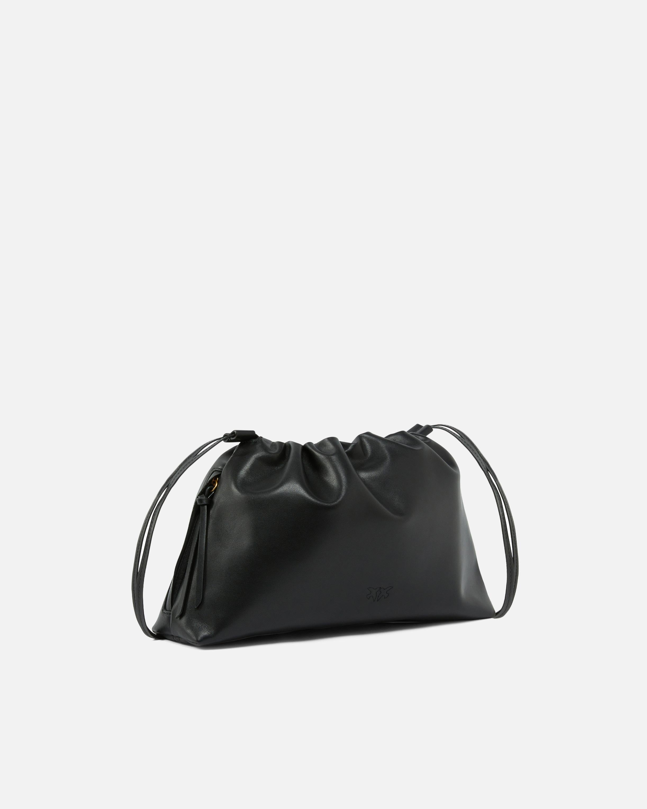 Borsa a spalla grande in pelle con logo 105825A0QO Z99Q PINKO Nero-antigue 
