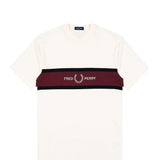 T-shirt con inserto ricamato M2405 560 FRED PERRY Ecru 