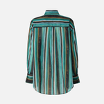 Camicia in cotone con righe effetto pennellato 106990A3CH SD3 PINKO Mult. verde/nero 
