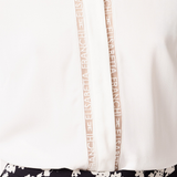 Camicia in georgette con bande lettering CA05451E2 360 ELISABETTA FRANCHI Avorio 