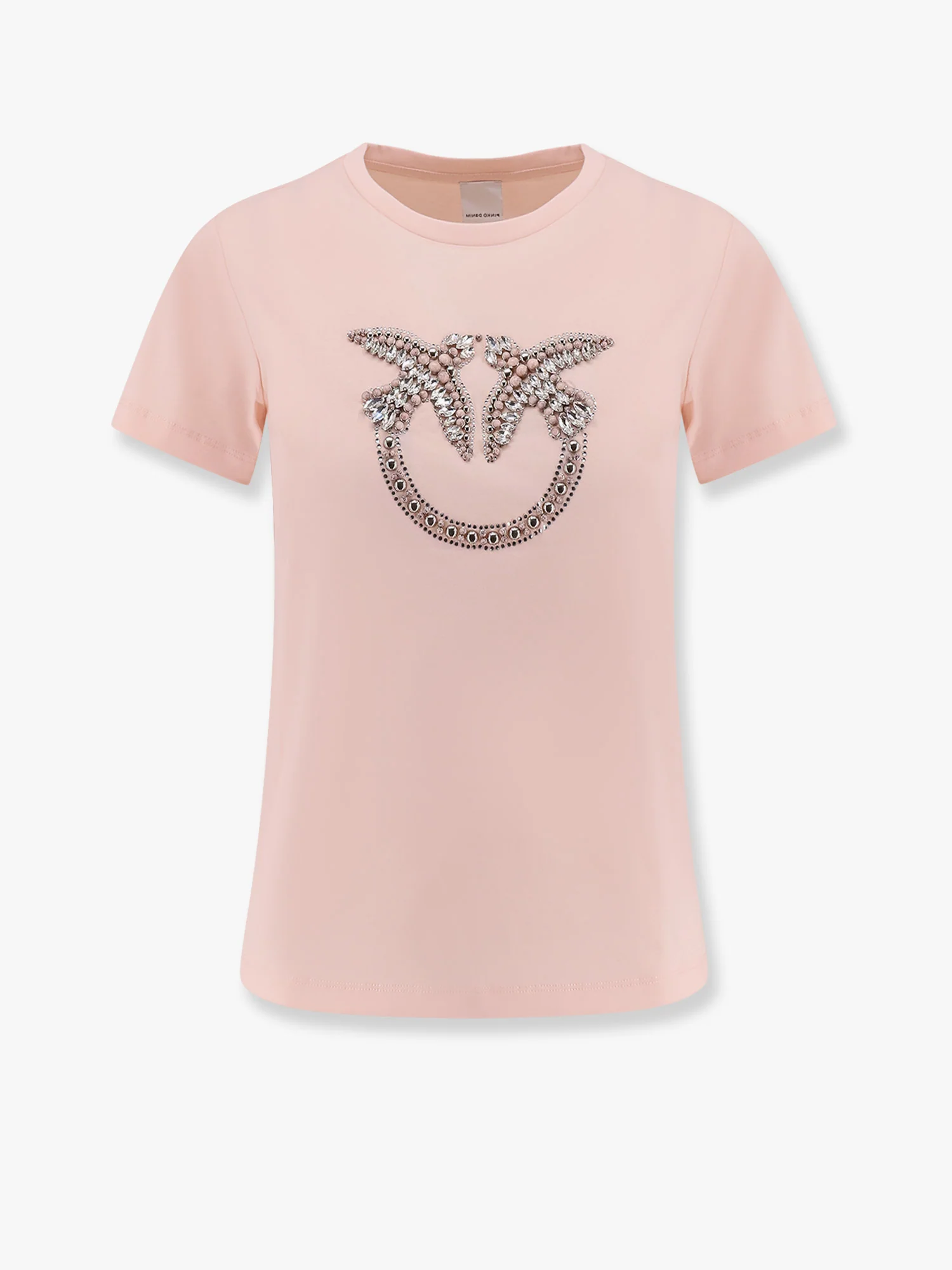 T-Shirt con ricamo logo 100535A2G7 N38 PINKO Rosa-castano pallido 