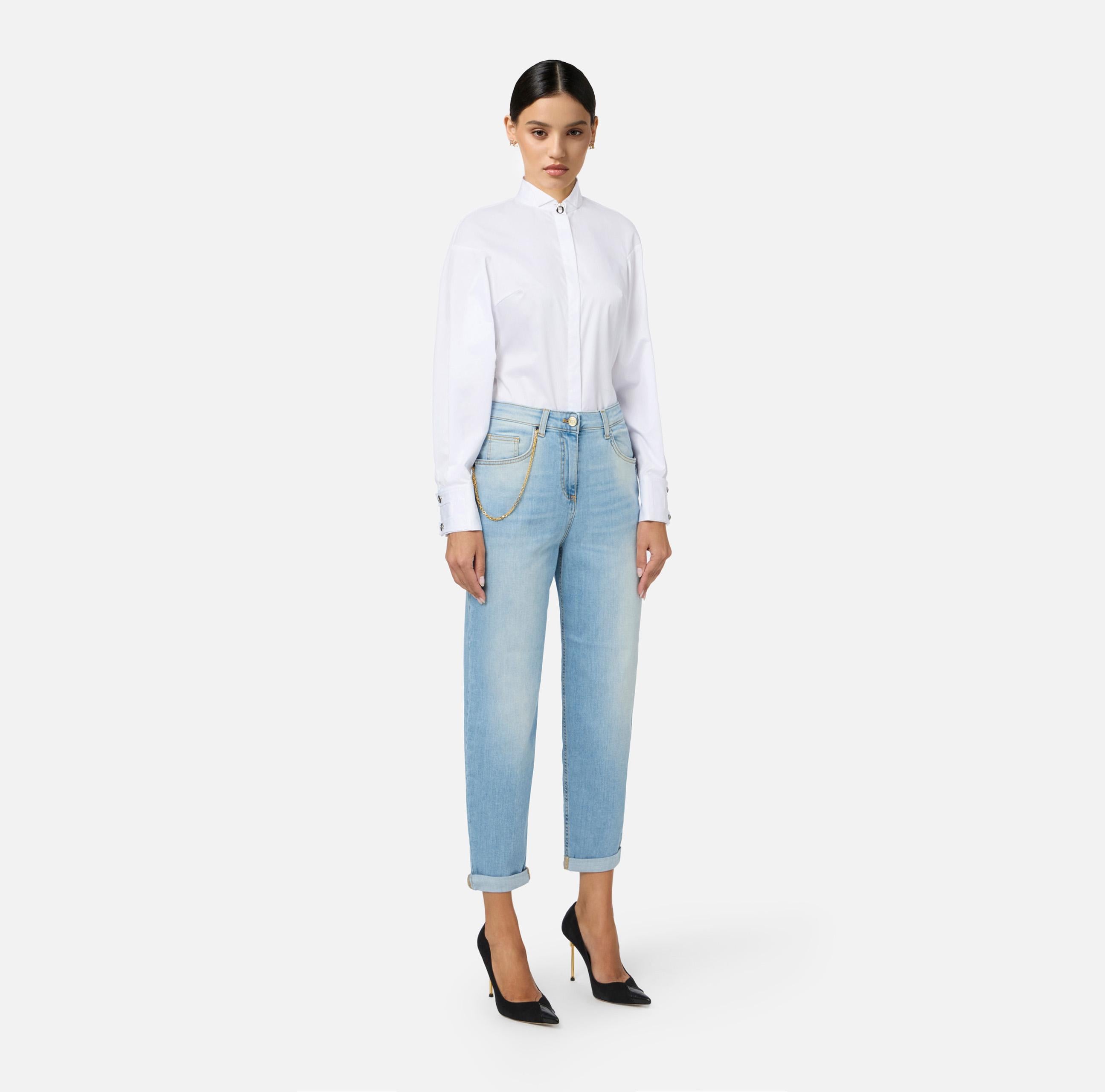 Jeans a palazzo con catena PJ22D65E3 192 ELISABETTA FRANCHI Denim 