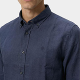 Camicia button down in lino 50556077 10261979 01 404 BOSS Dark blue 