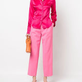 Camicia in satin di seta 100612ZR64 P46 PINKO Pink 