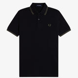 Polo manica corta M3600 T44 FRED PERRY Black/fieldgreen 