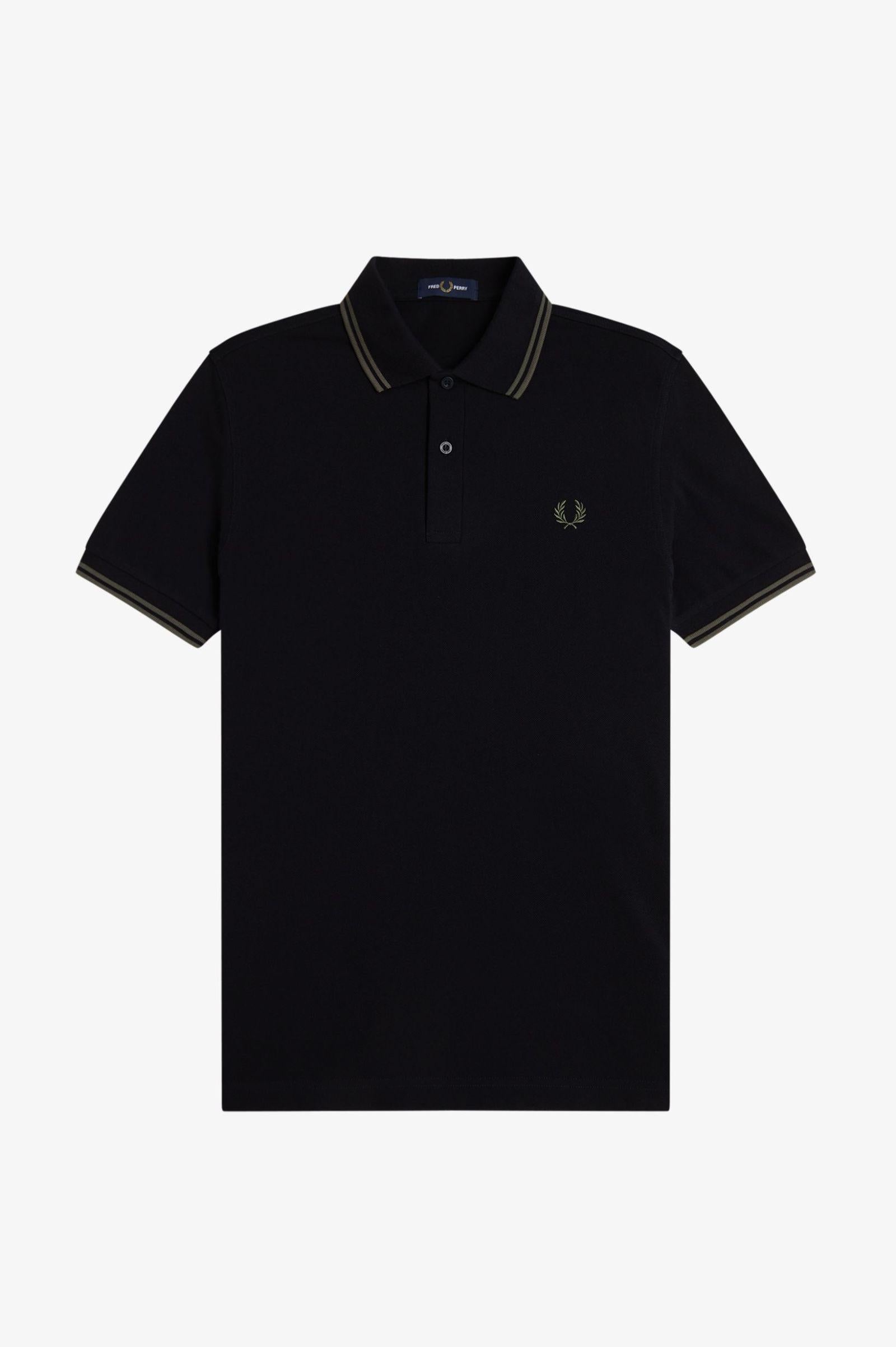 Polo manica corta M3600 T44 FRED PERRY Black/fieldgreen 