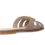 Ciabatta in pelle con logo SD0463P001 L15 PINKO Tabacco 