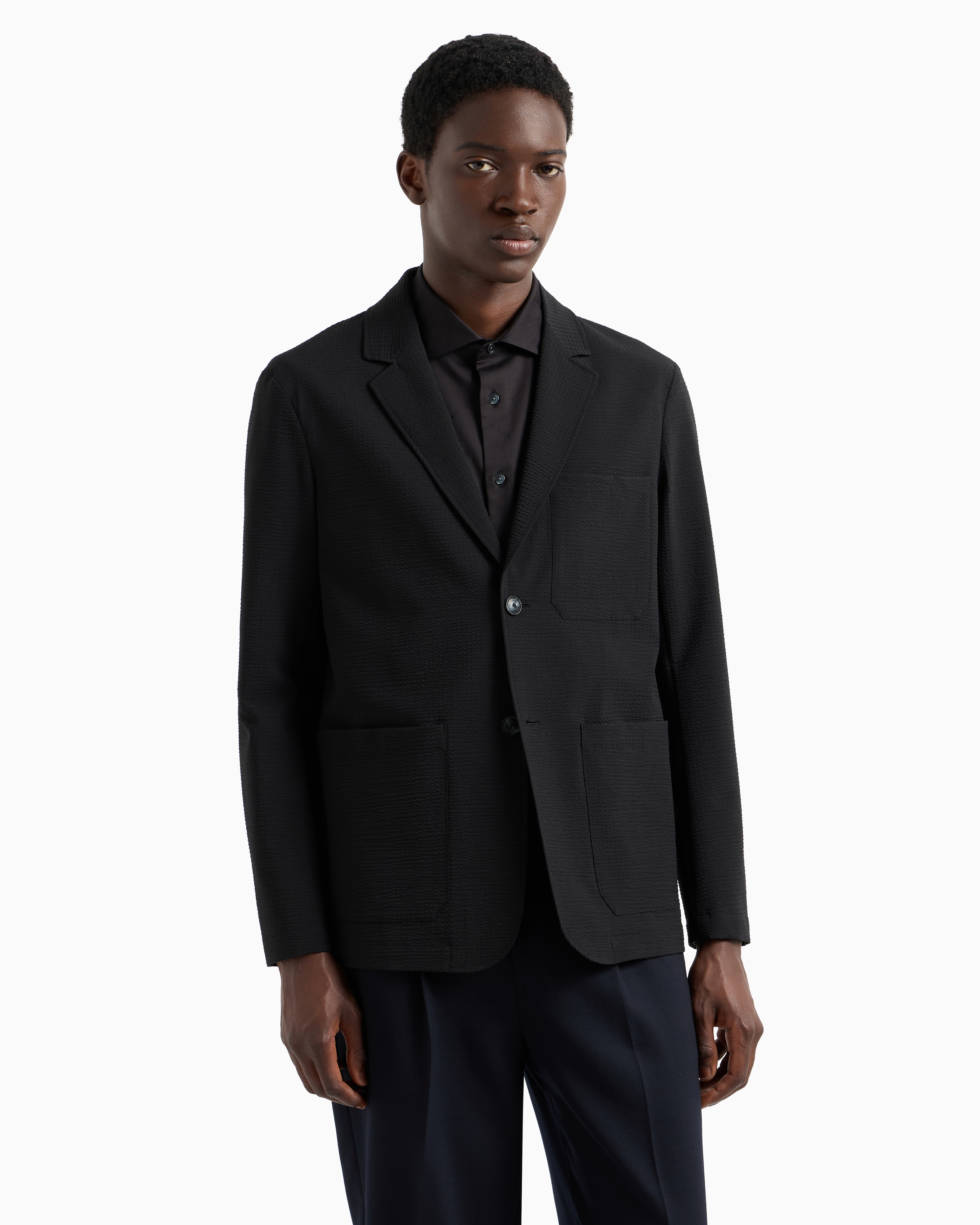 Giacca in seersucker 6D1GA2 1NSCZ 0999 EMPORIO ARMANI Black 