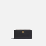 Portafoglio zip-around in pelle 100250A0F1 Z99Q PINKO Nero-antigue 