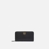 Portafoglio zip-around in pelle 100250A0F1 Z99Q PINKO Nero-antigue 