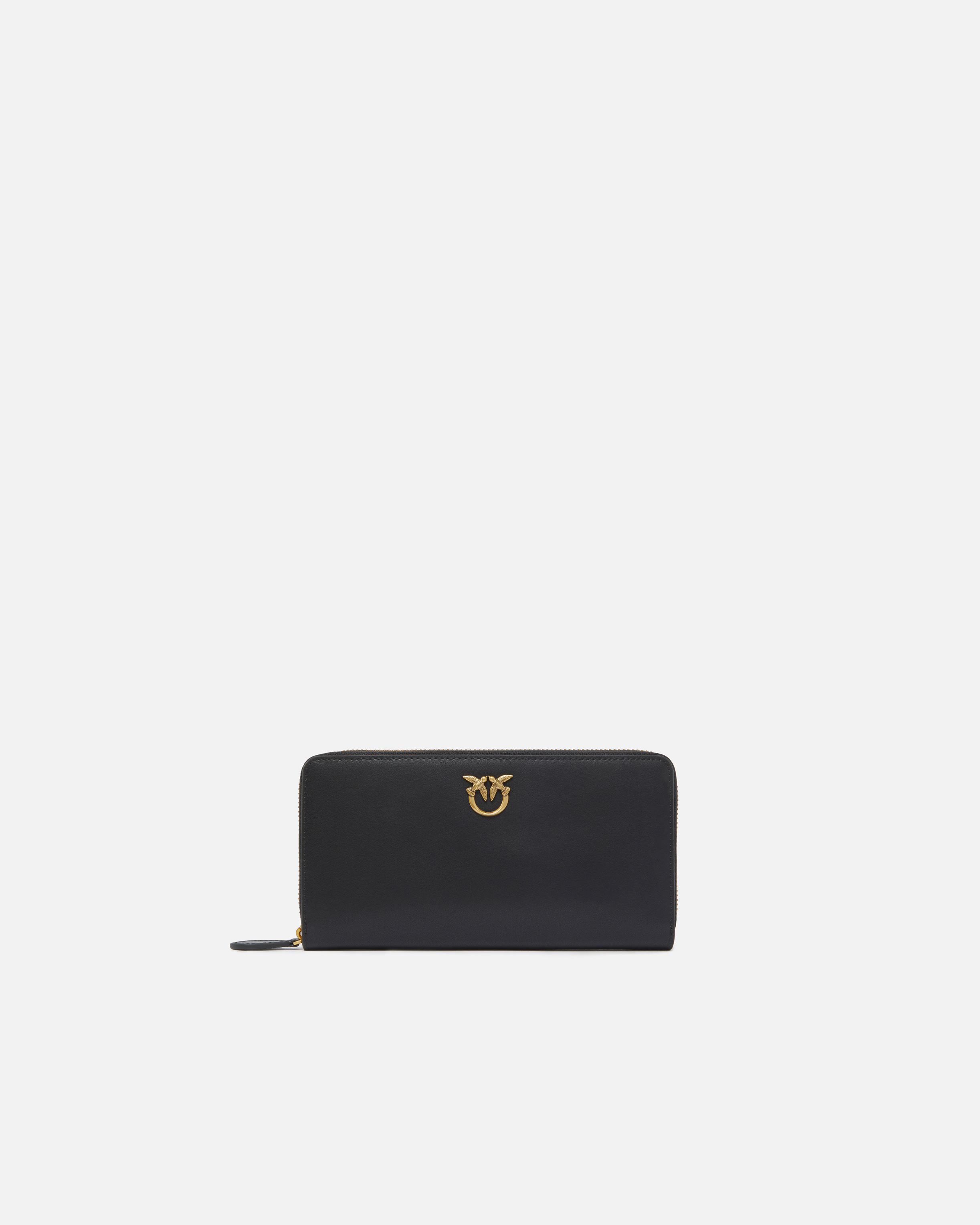 Portafoglio zip-around in pelle 100250A0F1 Z99Q PINKO Nero-antigue 