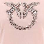 T-Shirt con ricamo logo 100535A2G7 N38 PINKO Rosa-castano pallido 
