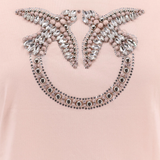 T-Shirt con ricamo logo 100535A2G7 N38 PINKO Rosa-castano pallido 