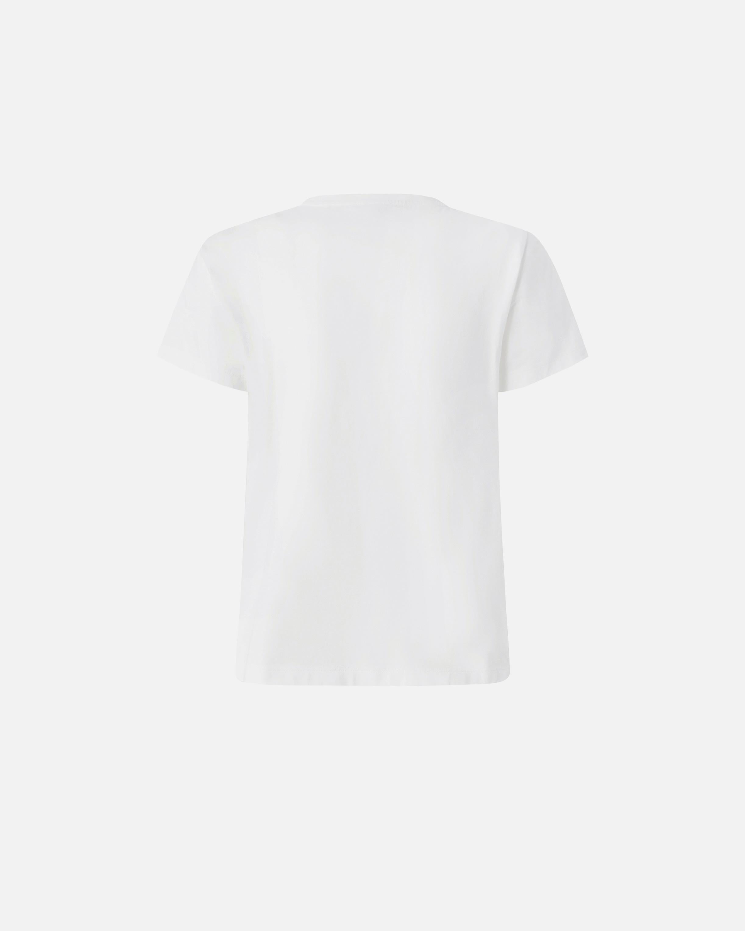 T-Shirt con ricamo logo 100535A2G7 Z05 PINKO Bianco-biancaneve 