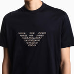 T-shirt con maxi ricamo in jersey misto lyocell ASV EM003007 AF18312 UB118 EMPORIO ARMANI Blue navy 